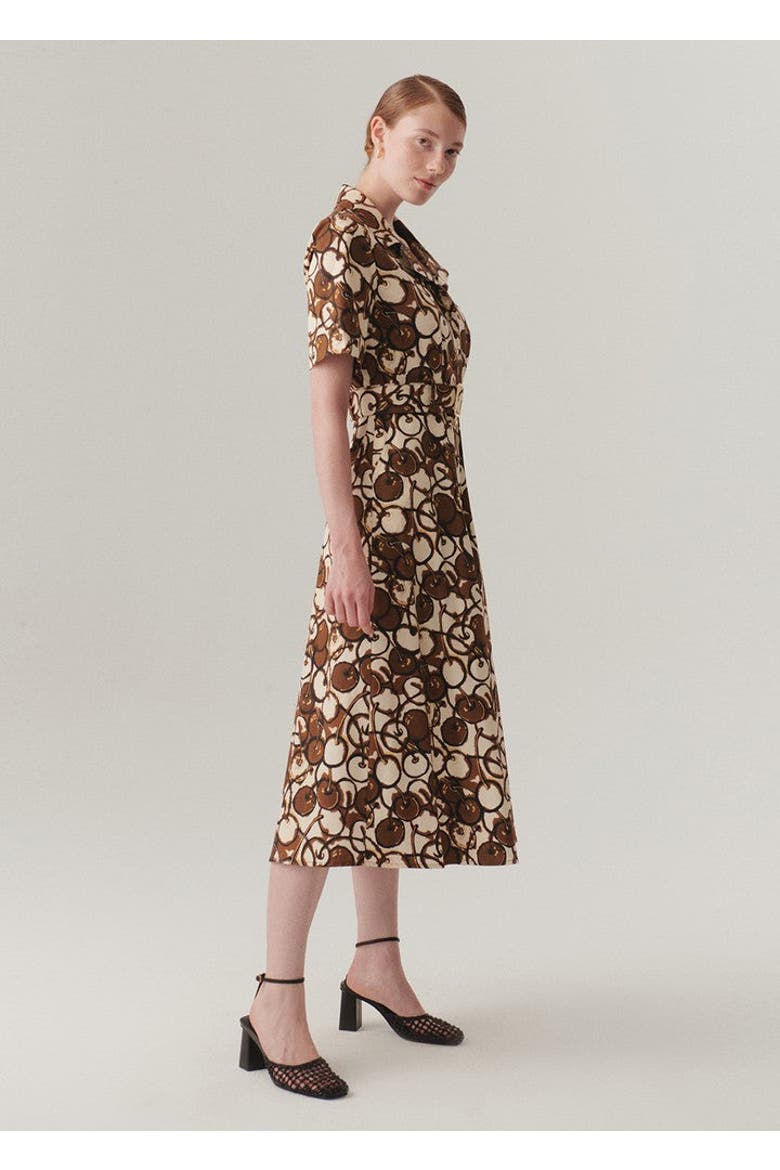 Zuri Midi Dress, Alternate, color, Brown