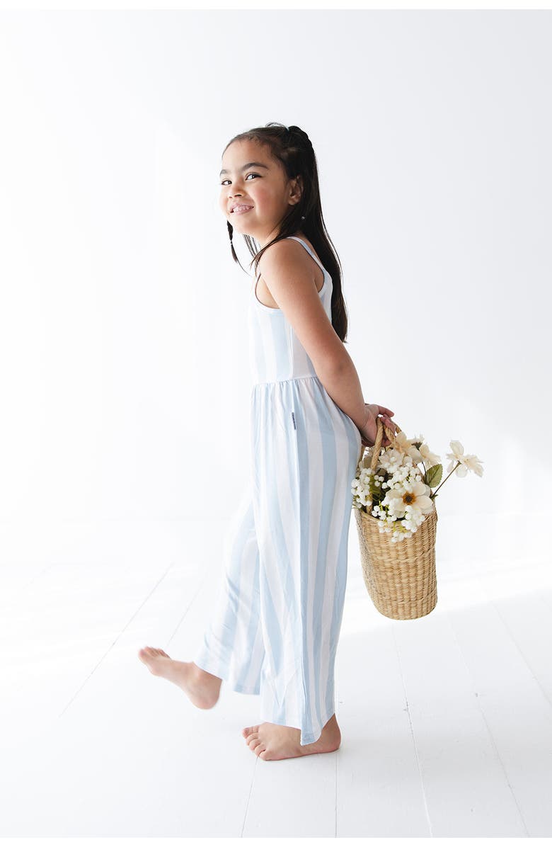 Charlie Lou Baby<sup>®</sup> Little Girl's Cotton Candy Stripes Wide Leg Jumpsuit, Alternate, color, Blue