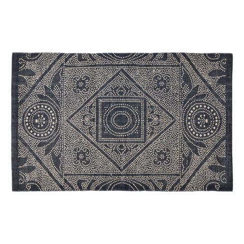 Stonewash Blue Cotton Accent Rug - Soft Stylish Machine Washable
