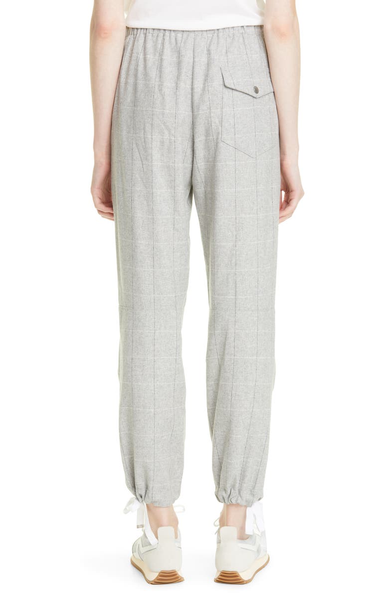 rag & bone Andre Tie Waist Check Wool Blend Pants, Alternate, color, 