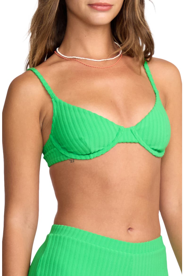 x Josie in the Loop Demi Underwire Bikini Top, Alternate, color, JUNGLE GREEN