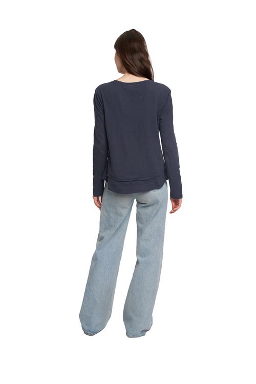 Wilt Clothing Long Sleeve Mock Layer Tee In Green