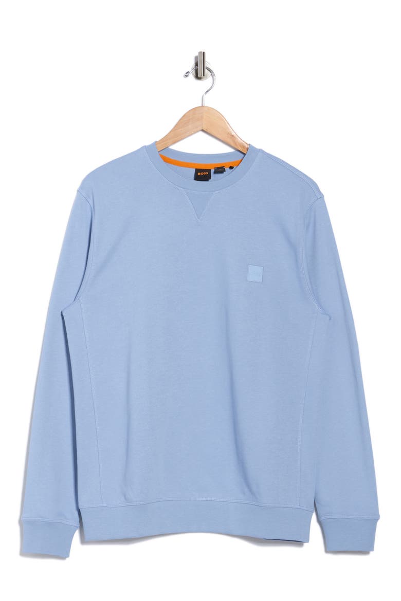 We Start Crewneck Sweatshirt, Alternate, color, OPEN BLUE