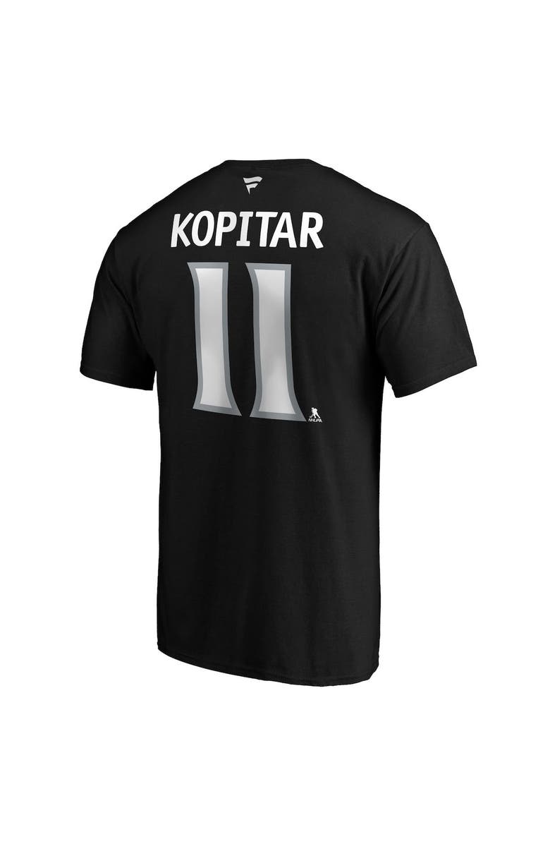 FANATICS Men's Fanatics Branded Anze Kopitar Black Los Angeles Kings Team Authentic Stack Name & Number T-Shirt, Alternate, color, Black