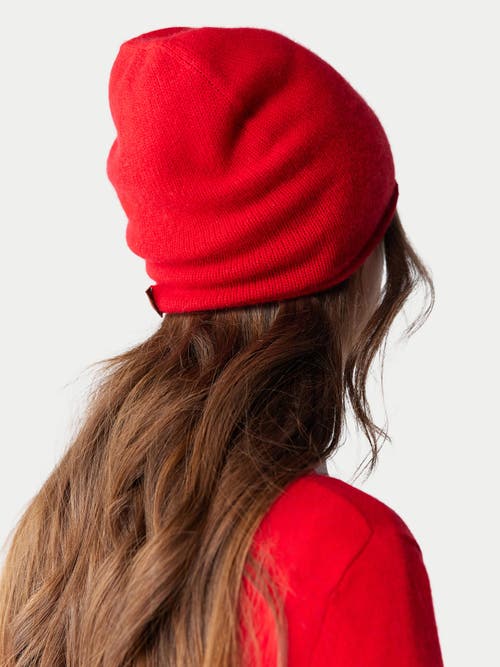 Gobi Mongolian Cashmere Cashmere Hat And Sweater Set In Hibiscus