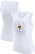 WEAR by Erin Andrews Women's WEAR by Erin Andrews  White Minnesota Vikings Ribbed Graphic Tank Top