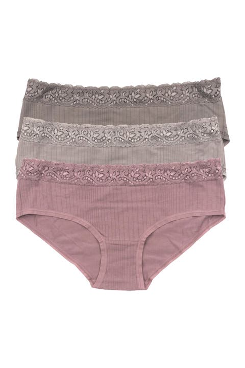 Assorted 3-Pack Lace Trim Bikinis