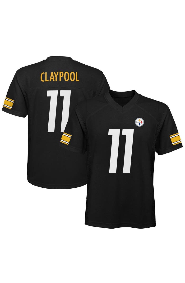 Outerstuff Youth Chase Claypool Black Pittsburgh Steelers Replica Player Jersey, Main, color,