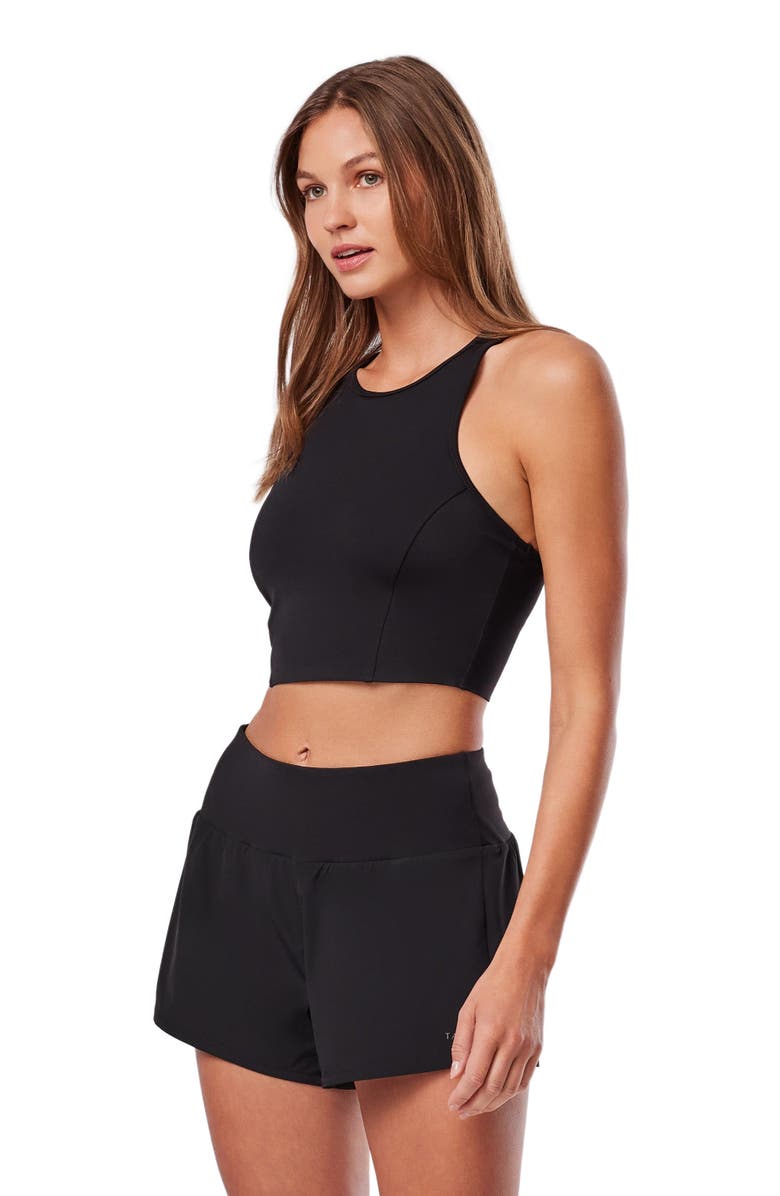 Tavi Active Long Line Bra, Alternate, color, Ebony