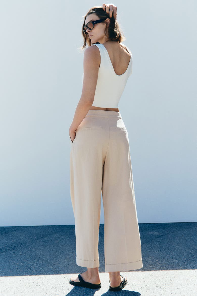 Straight-leg Pants With Belt, Alternate, color, Light beige