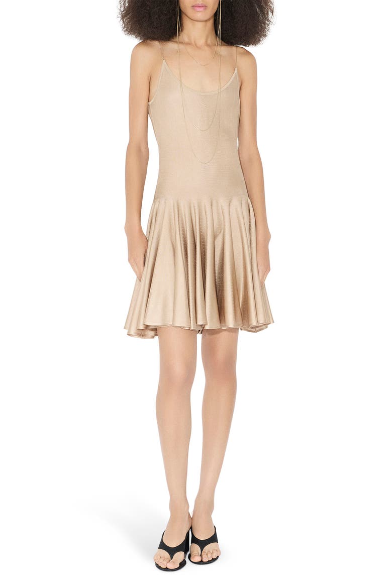 Knit Slip Flared Dress, Main, color, BEIGE CLAIR