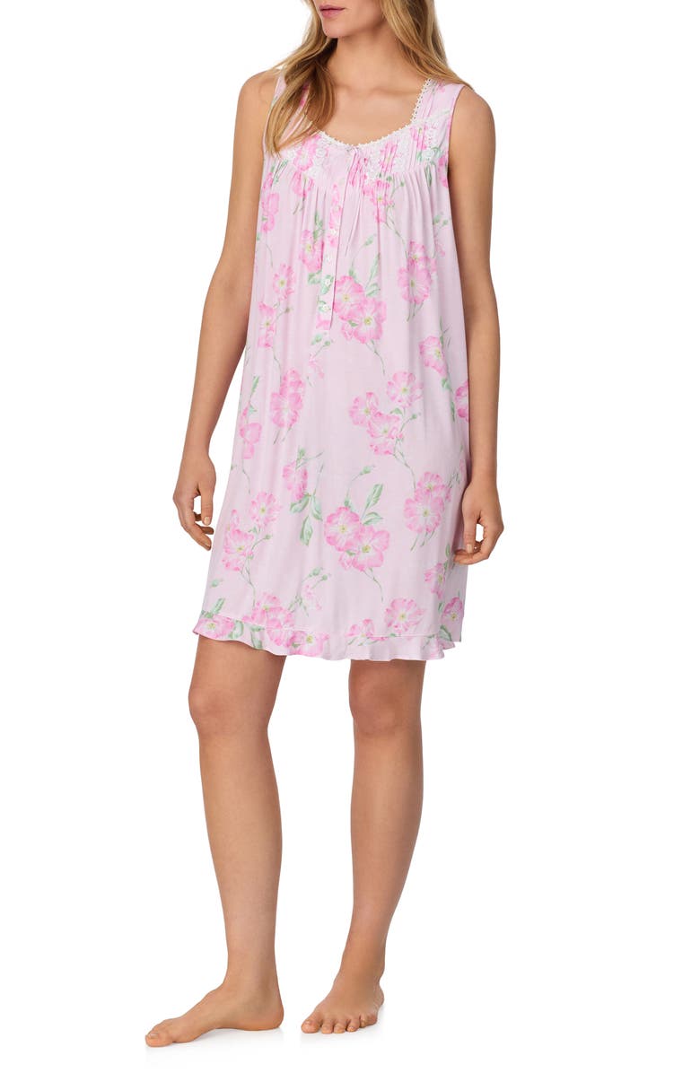 Eileen West Sleeveless Chemise Nightgown, Alternate, color, Pink/Floral