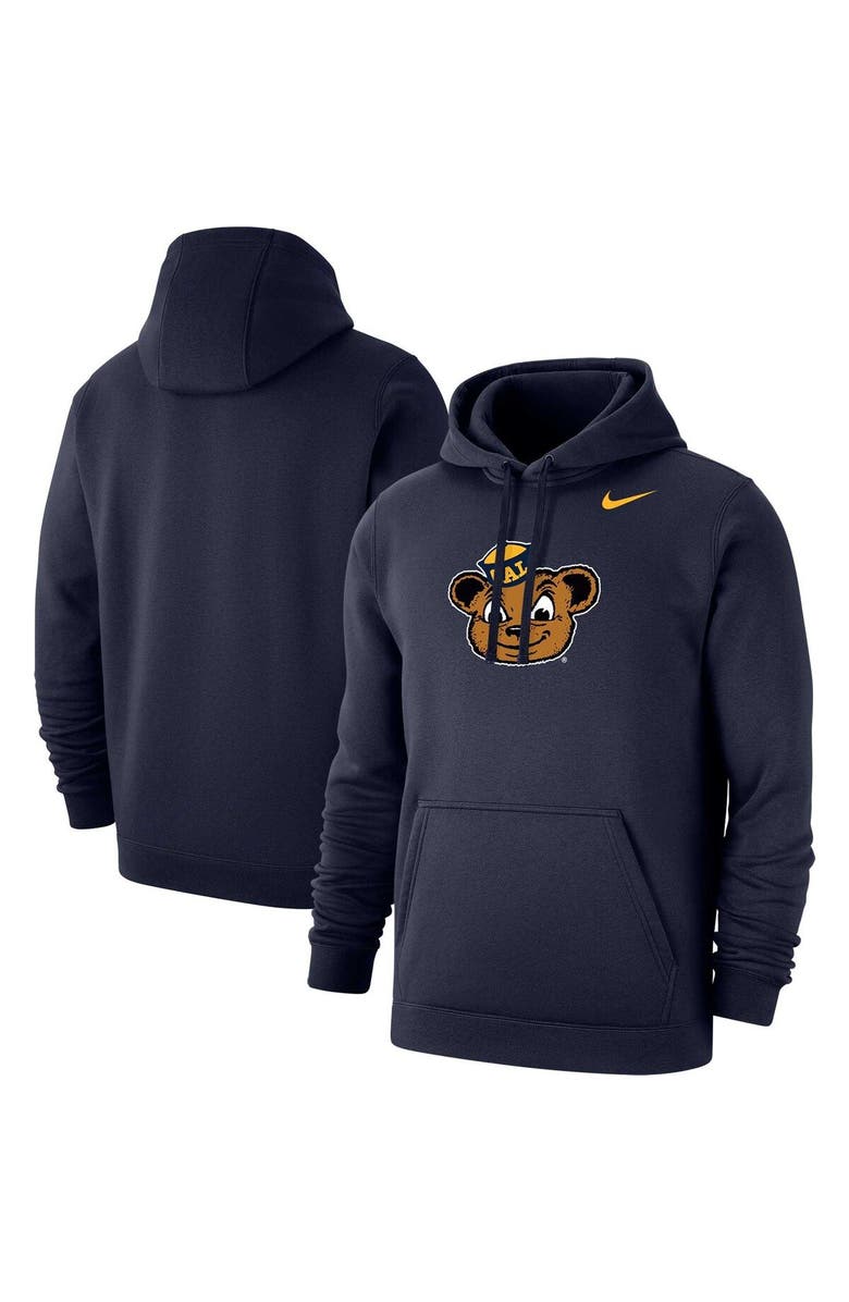 Nike Men's Nike Navy Cal Bears School Logo Club Fleece Pullover Hoodie, Alternate, color,