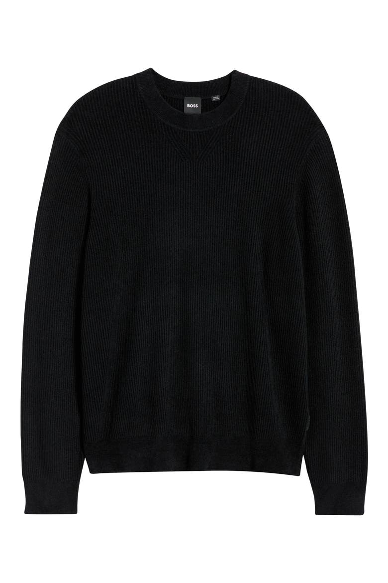 Horso Crewneck Sweater, Alternate, color, BLACK