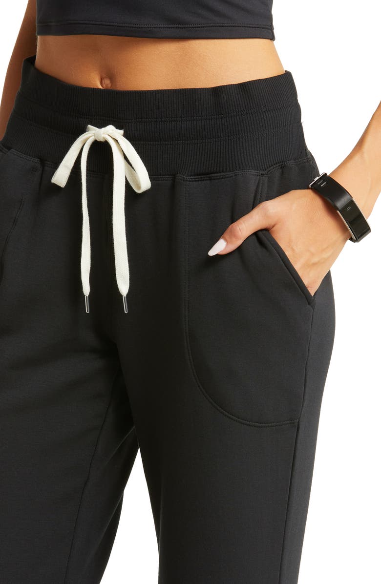 Zella Peaceful High Waist Pocket Slim Joggers, Alternate, color, Black