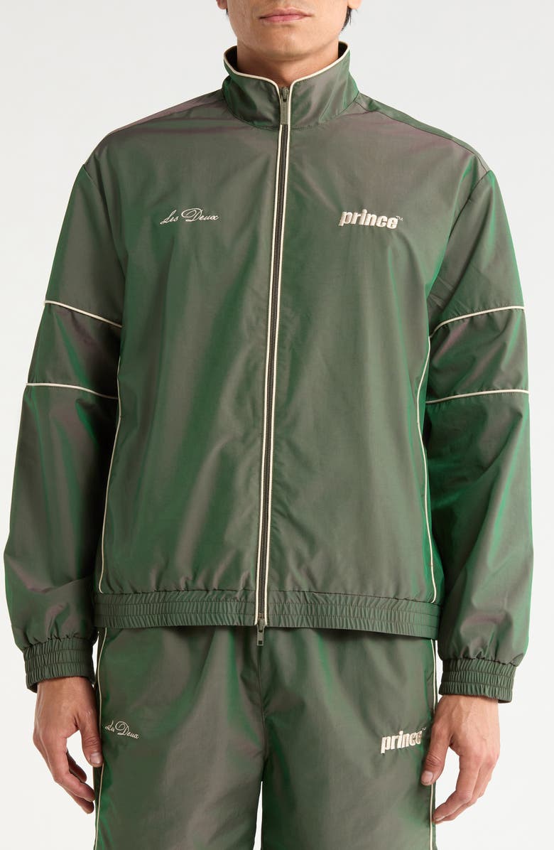 Les Deux x Prince Shiny Track Jacket, Alternate, color, Pineneedle Green