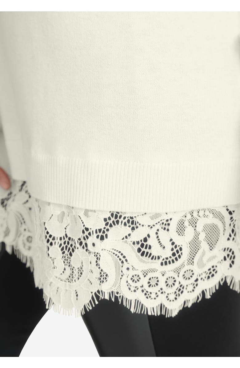 Jessica London Lace Trim Pullover Sweater, Alternate, color,