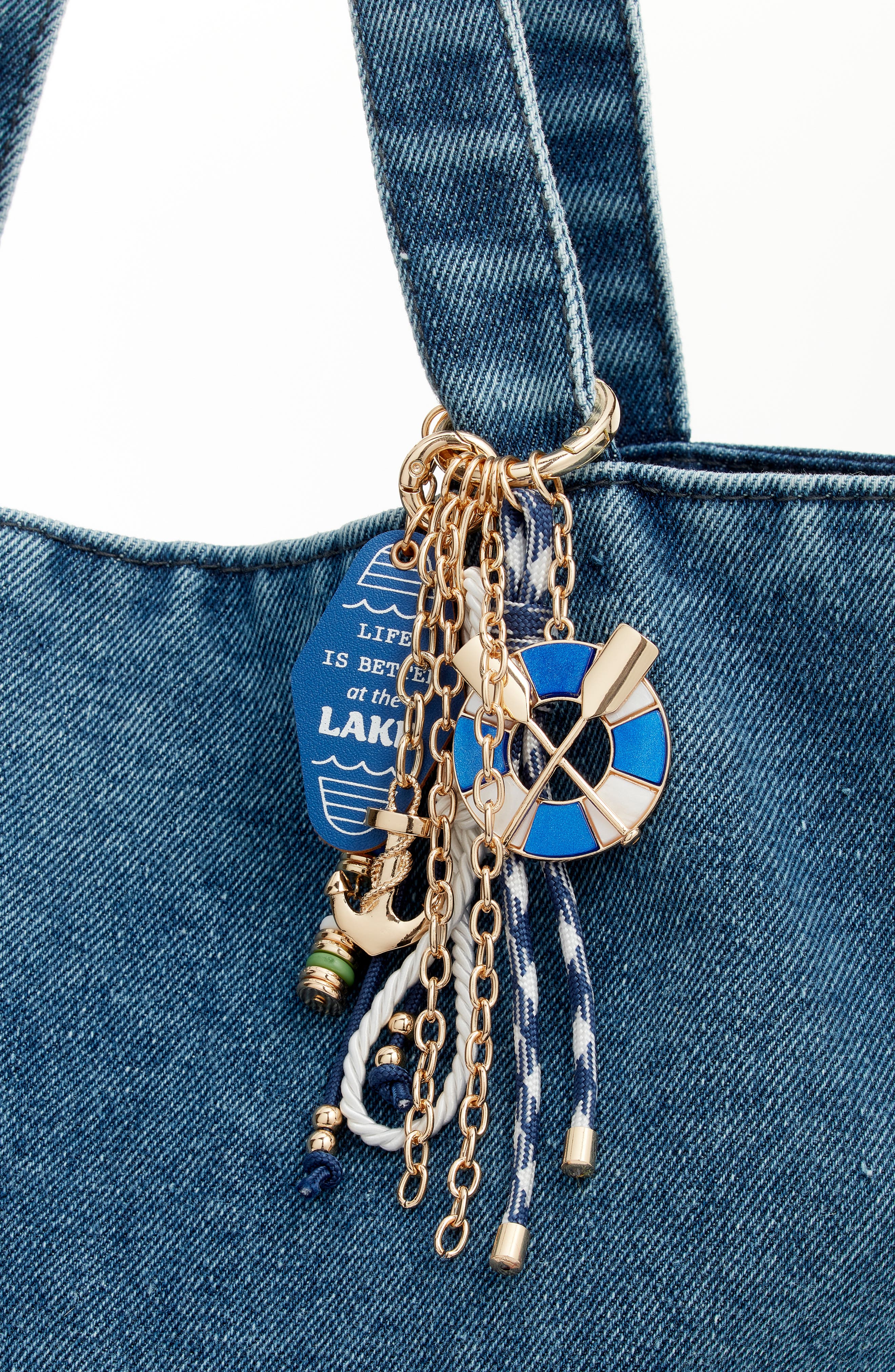 Chelsea28 Nautical Bag Charm, Alternate, color, Blue Multi- Gold