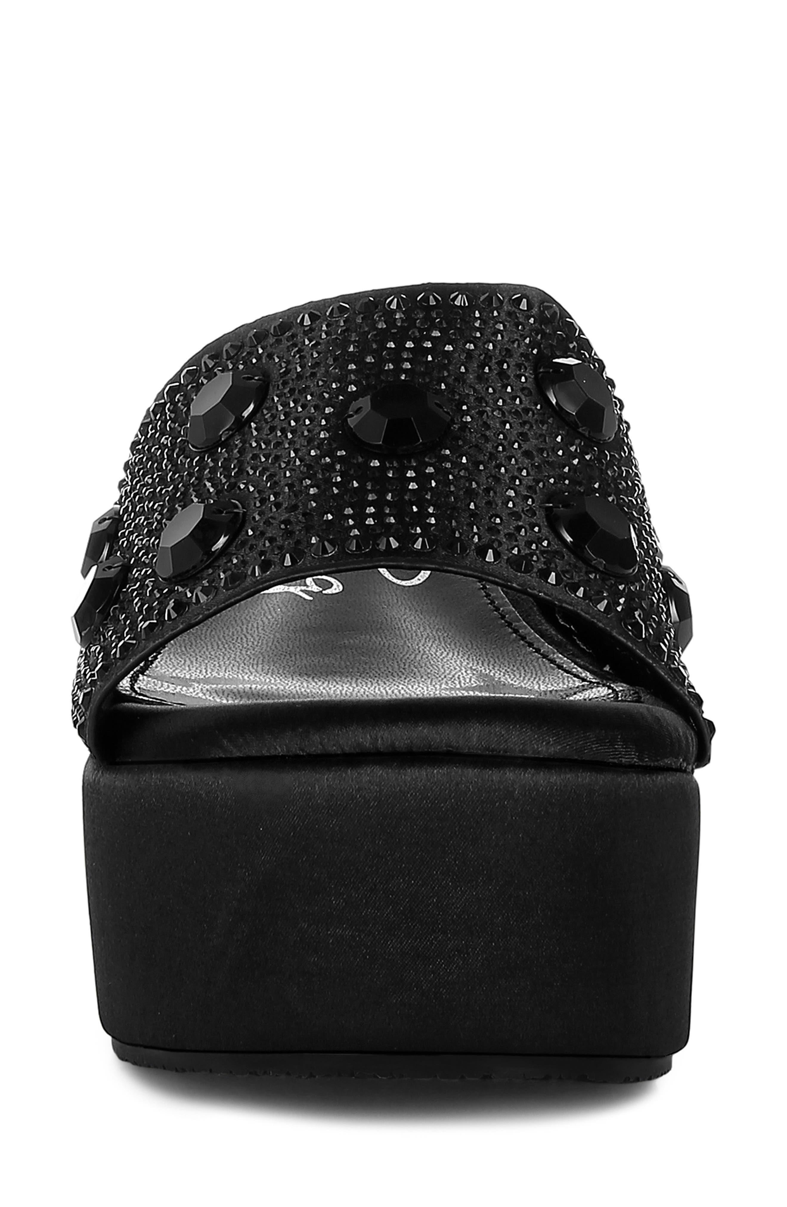 LONDON RAG Meta Charts Wedge Sandal, Alternate, color, Black