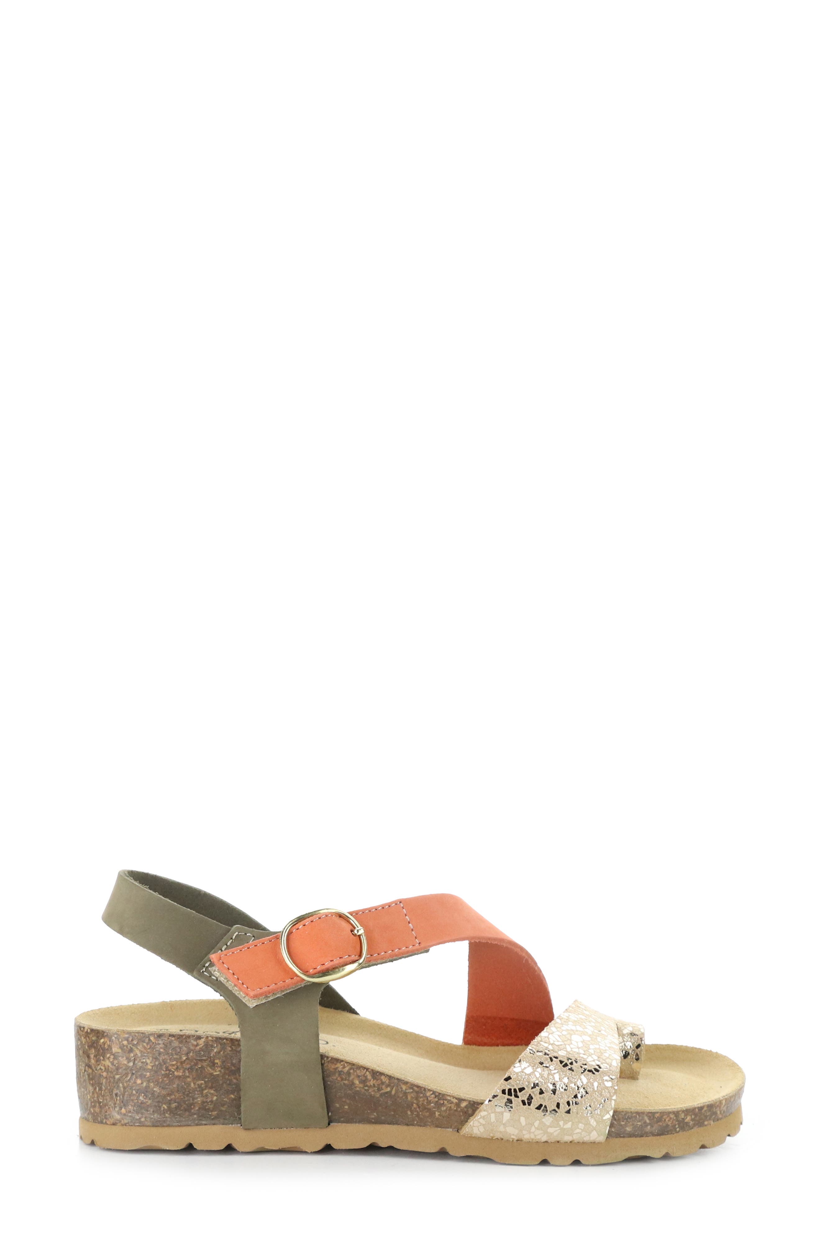 Luissa Slingback Platform Wedge Sandal, Alternate, color, MOSS/ ORANGE/ GOLD