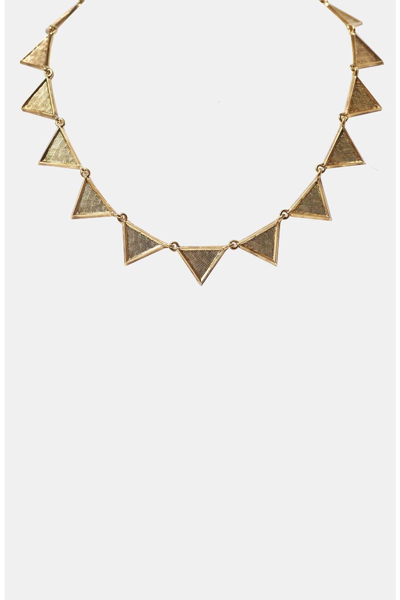 Crosshatched Triangle Collar Necklace, Alternate, color, GOLD