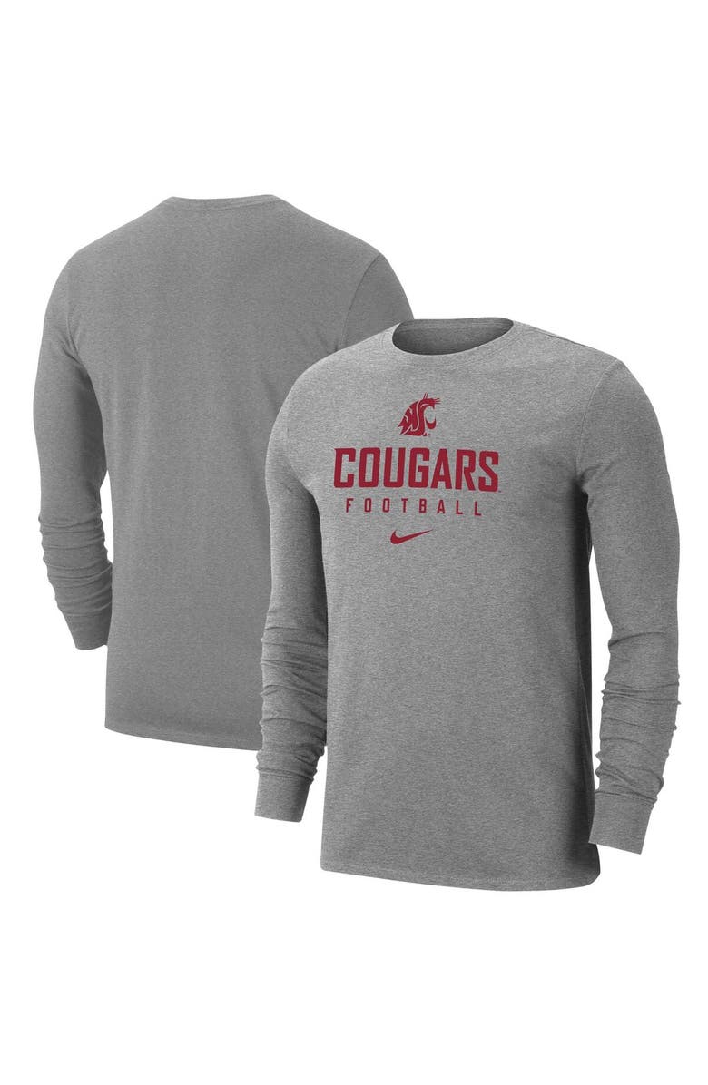 Nike Men's Nike  Heather Gray Washington State Cougars Changeover Long Sleeve T-Shirt, Alternate, color, 