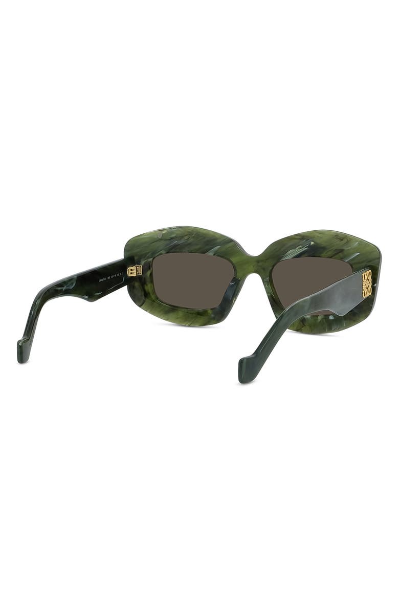 Loewe Silver Screen 49mm Rectangular Sunglasses, Alternate, color, Shiny Green Marble