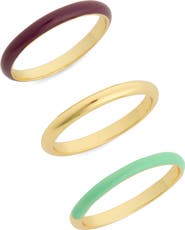 Madewell Colorblock 3-Piece Enamel Ring Set