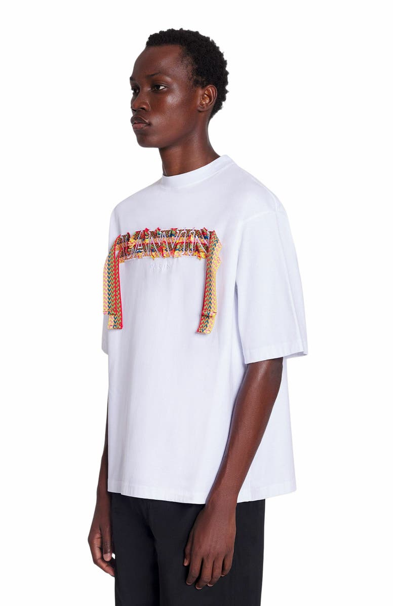 Lanvin Curb Lace Lanvin Oversized T-Shirt, Alternate, color, Optic White