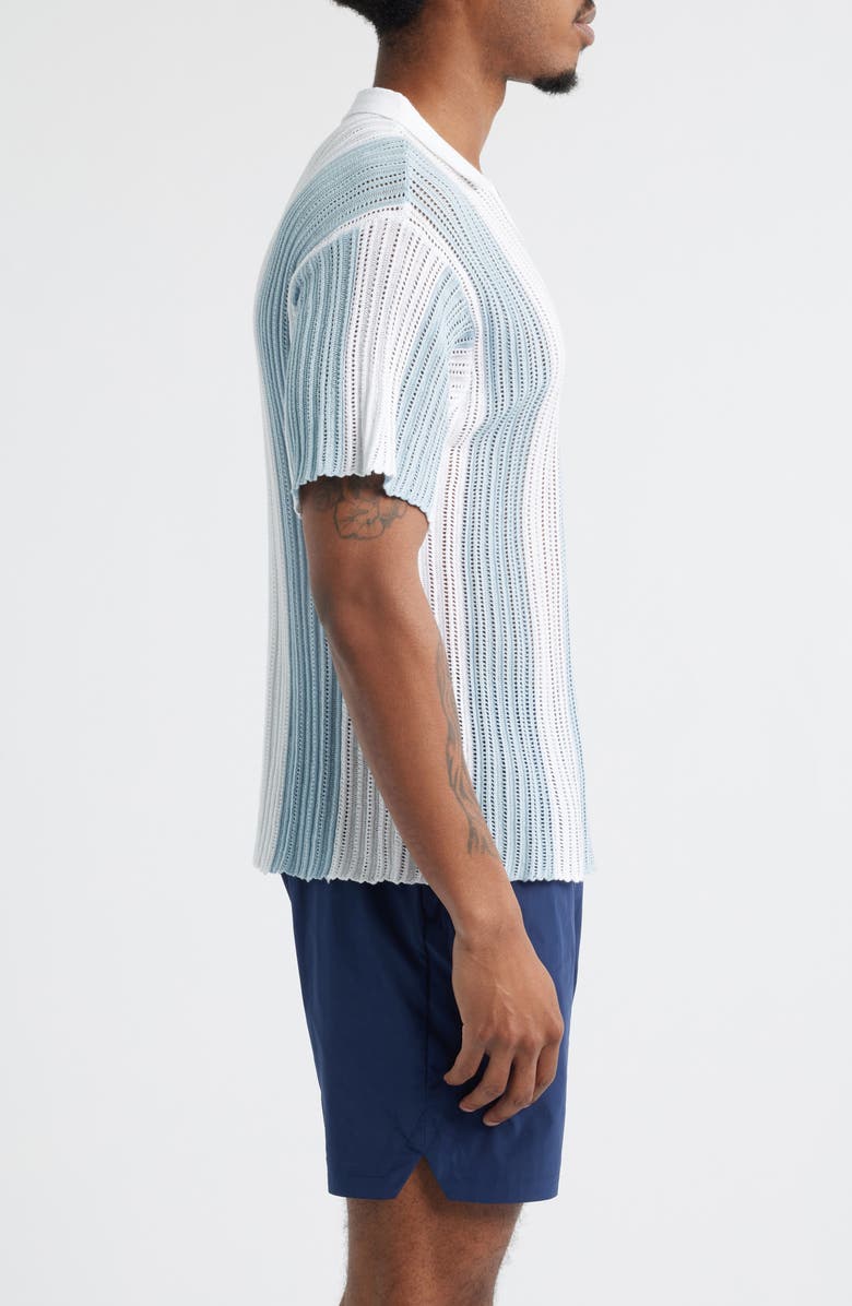 KROST Oversize Stripe Cotton Pointelle Polo, Alternate, color, 