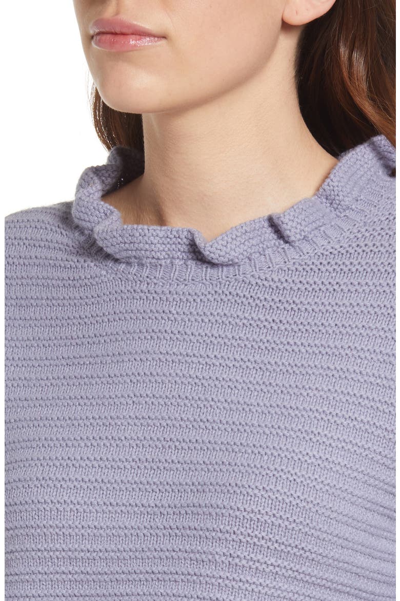 Ruffle Neck Sweater, Alternate, color, DUSK PERI