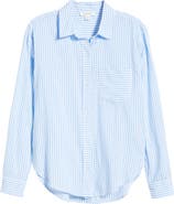 beachlunchlounge Campbell Directional Stripe Long Sleeve Cotton Blend Button-Up Shirt