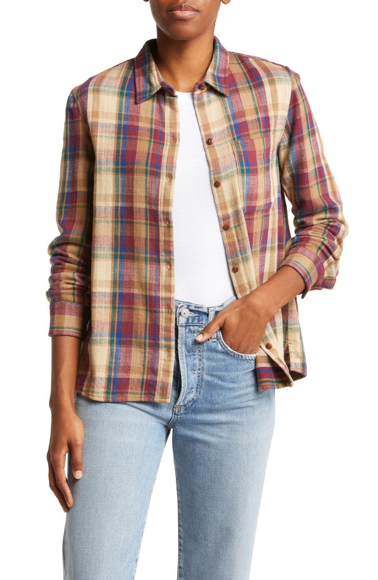 L.L.Bean Signature Heritage Plaid Cotton Flannel Button-Up Shirt, Main, color,