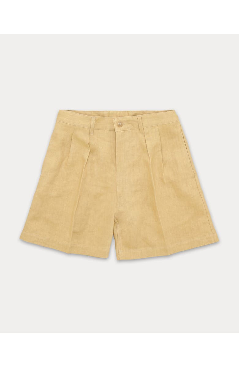 Fortela NY Pleated Linen Bermuda Shorts, Main, color, Camel