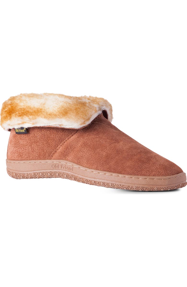 Old Friend Genuine Shearling Bootie Slipper, Main, color,