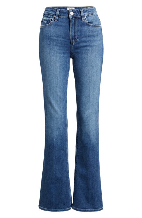 Paige Petites Laurel Canyon High Rise Bootcut Jeans In Rock Show Distressed In Blue