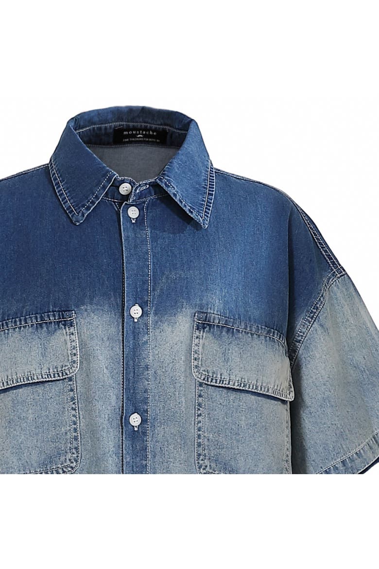 Gradient Denim Shirt, Alternate, color, Blue