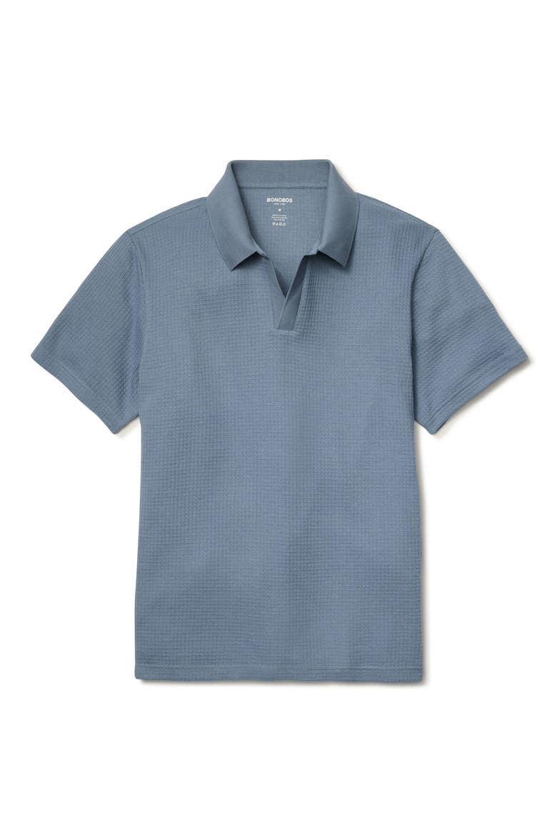 Johnny Collar Waffle Knit Polo, Alternate, color, BLUE MIRAGE