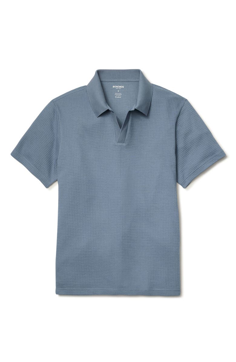Bonobos Johnny Collar Waffle Knit Polo, Alternate, color, Blue Mirage