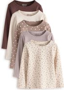 NEXT Kids' 5-Pack Rib Assorted Long Sleeve Tops