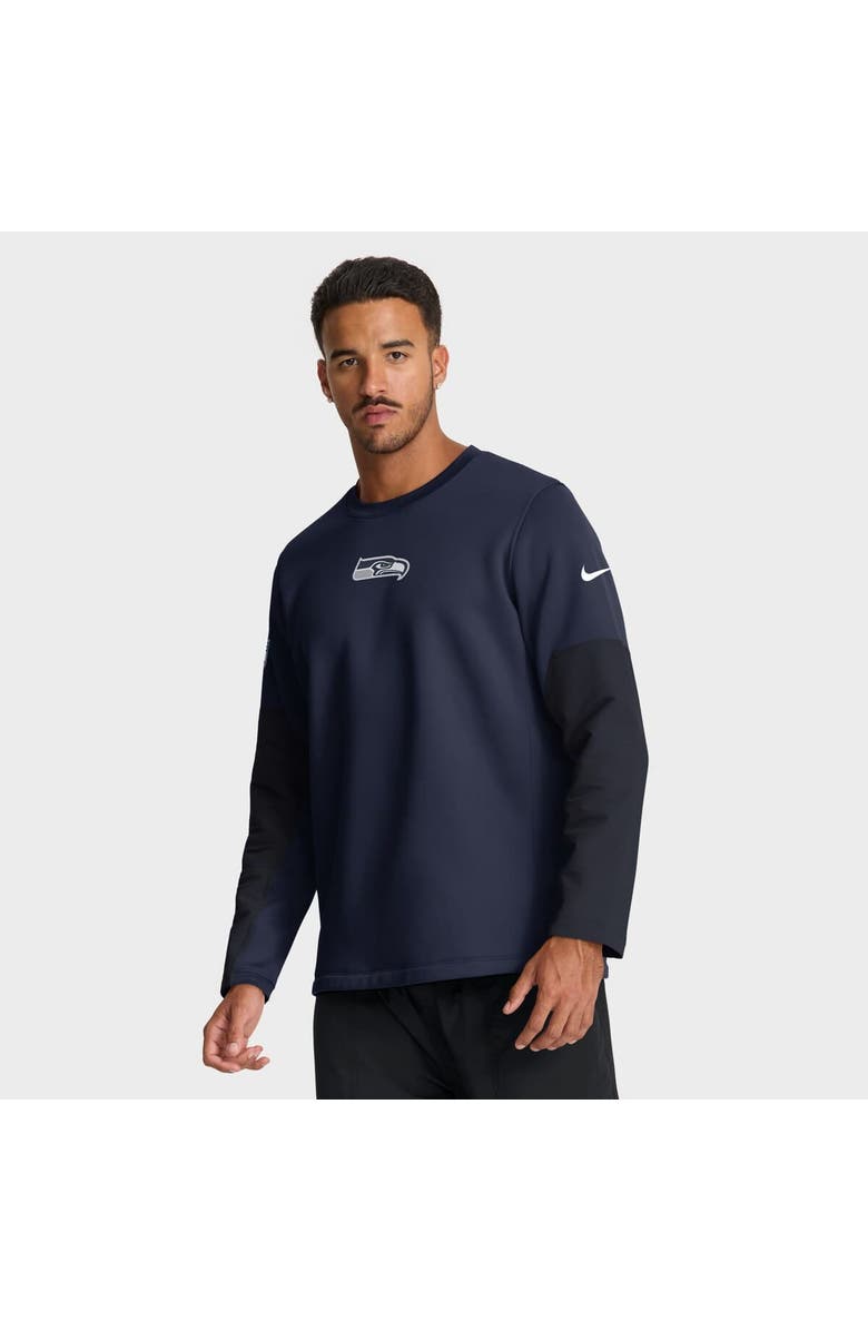 Nike Men's Nike College Navy Seattle Seahawks Sideline Scripted to Win Performance Long Sleeve T-Shirt, Alternate, color, College Navy