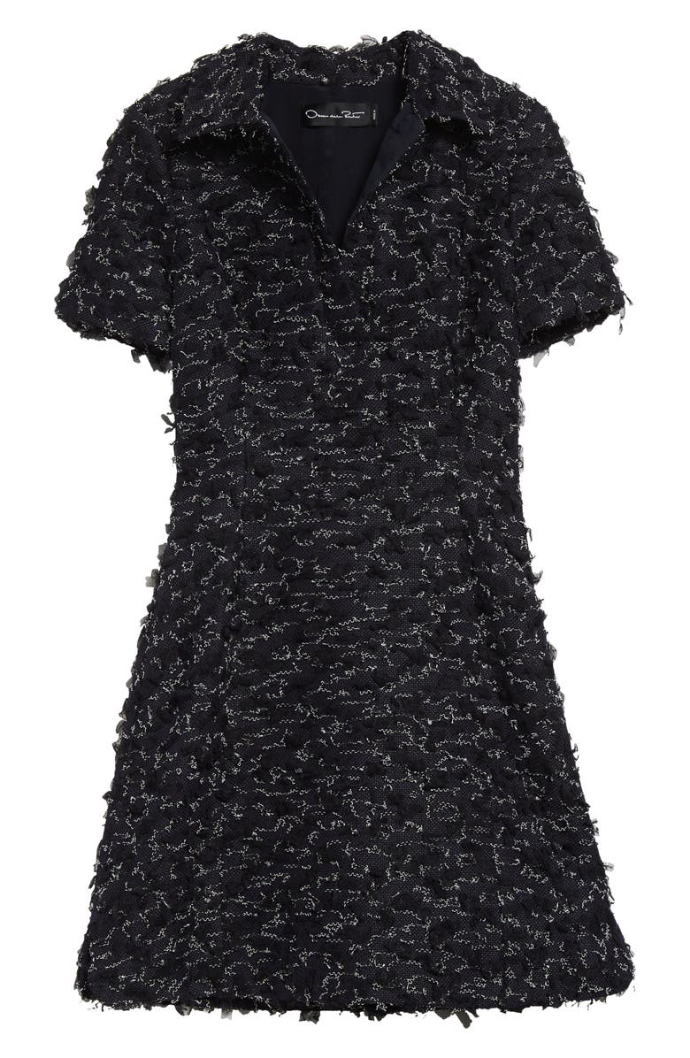 Oscar de la Renta Eyelash Tweed A-Line Cocktail Dress, Alternate, color,