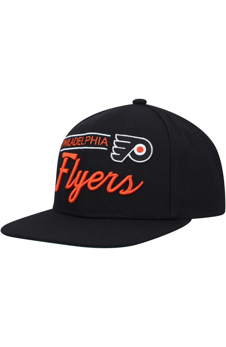 Mitchell & Ness Men's Mitchell & Ness Black Philadelphia Flyers Retro Lock Up Snapback Hat, Main, color, 