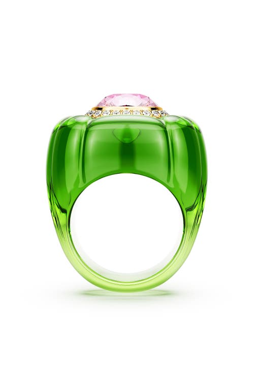 Swarovski Dulcis Multicolor Crystal Statement Ring In Green/pink