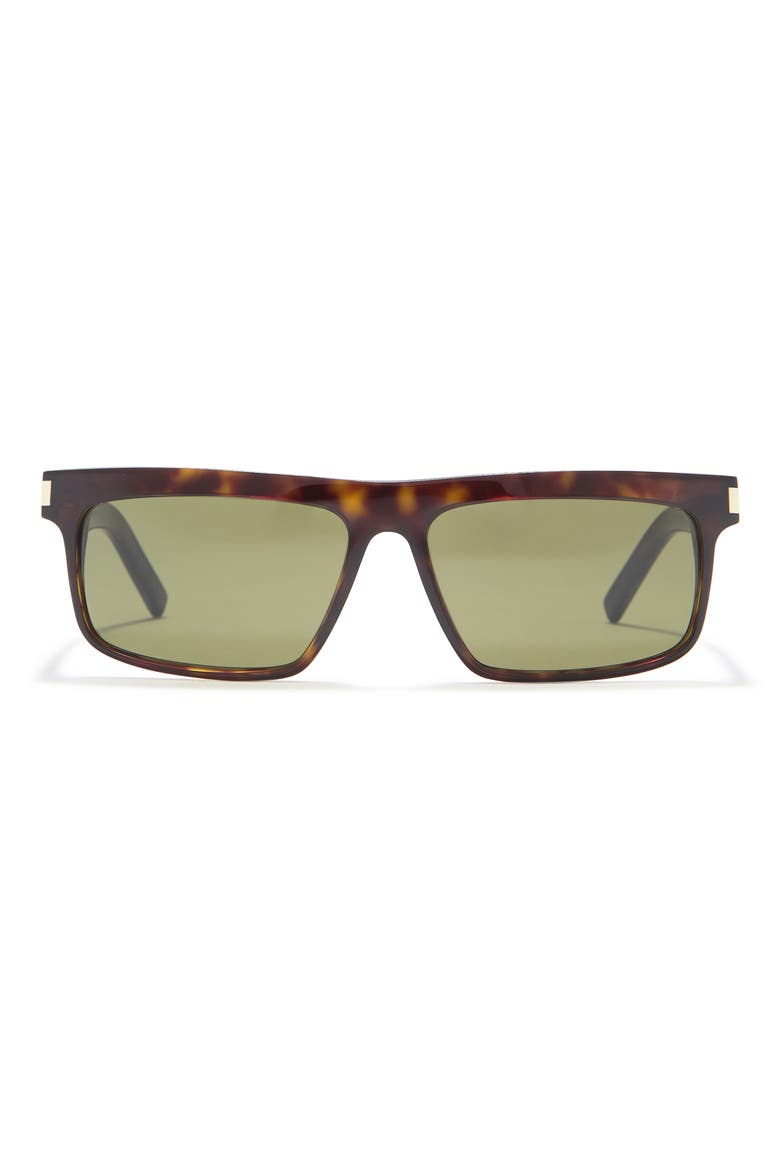 57mm Rectangle Sunglasses, Main, color, HAVANA HAVANA GREEN/GRN