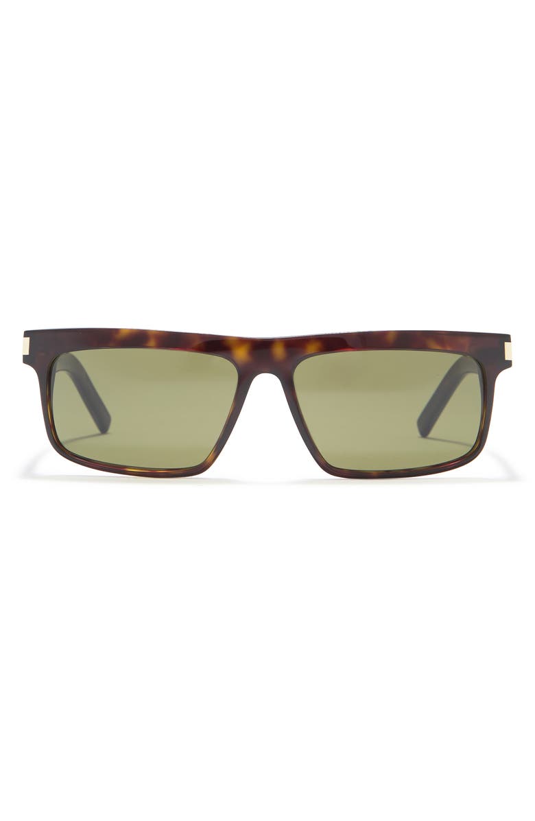 Saint Laurent 57mm Rectangle Sunglasses, Main, color,