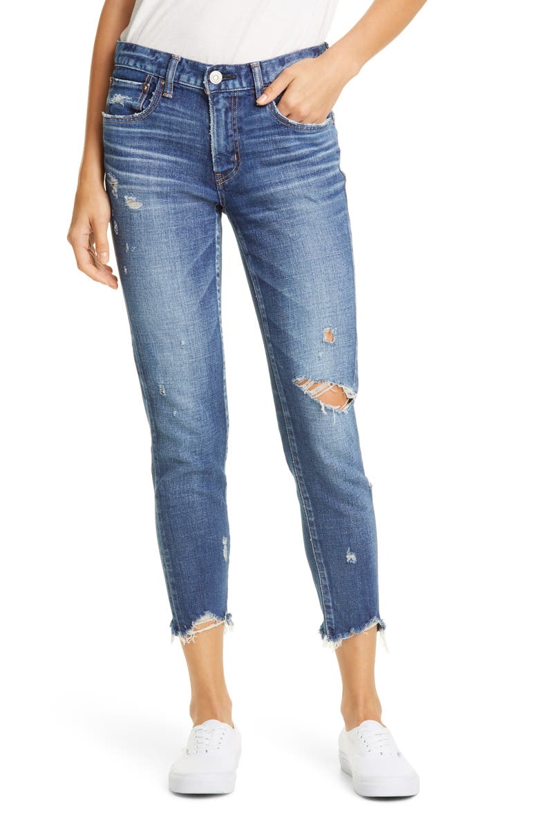 MOUSSY Glendele Ripped Crop Skinny Jeans, Main, color,