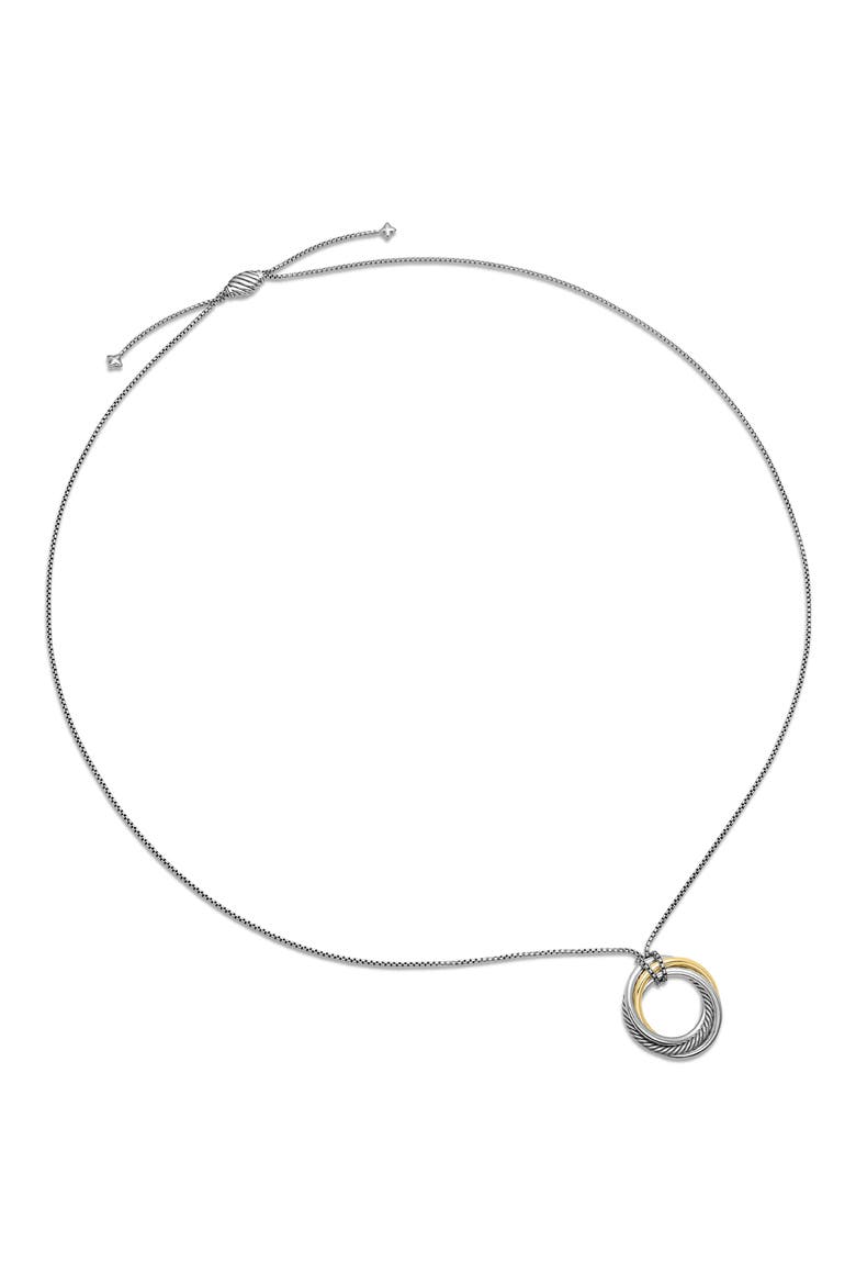 Crossover Hoop Pendant Necklace, Alternate, color, SILVER