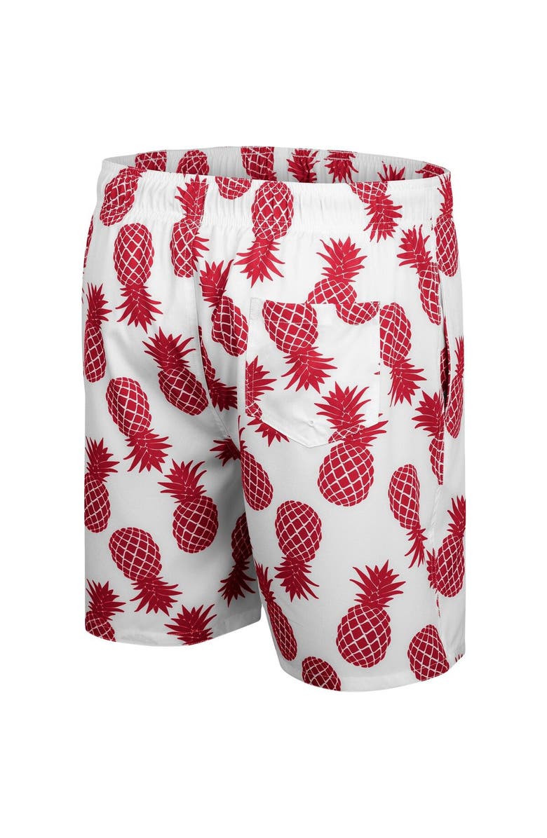 COLOSSEUM Men's Colosseum White/Crimson Alabama Crimson Tide Pineapple Swim Shorts, Alternate, color,