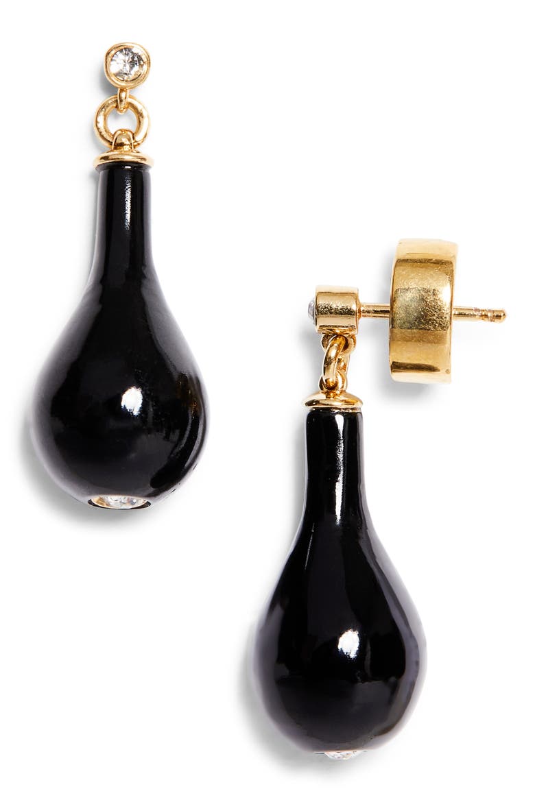 Onyx Drop Earrings, Main, color, BLACK/ GOLD